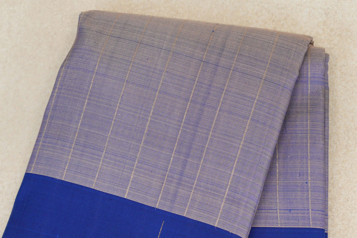 Lavender with Navy Blue Borders Plant Based Kanjivaram Silk Saree body
