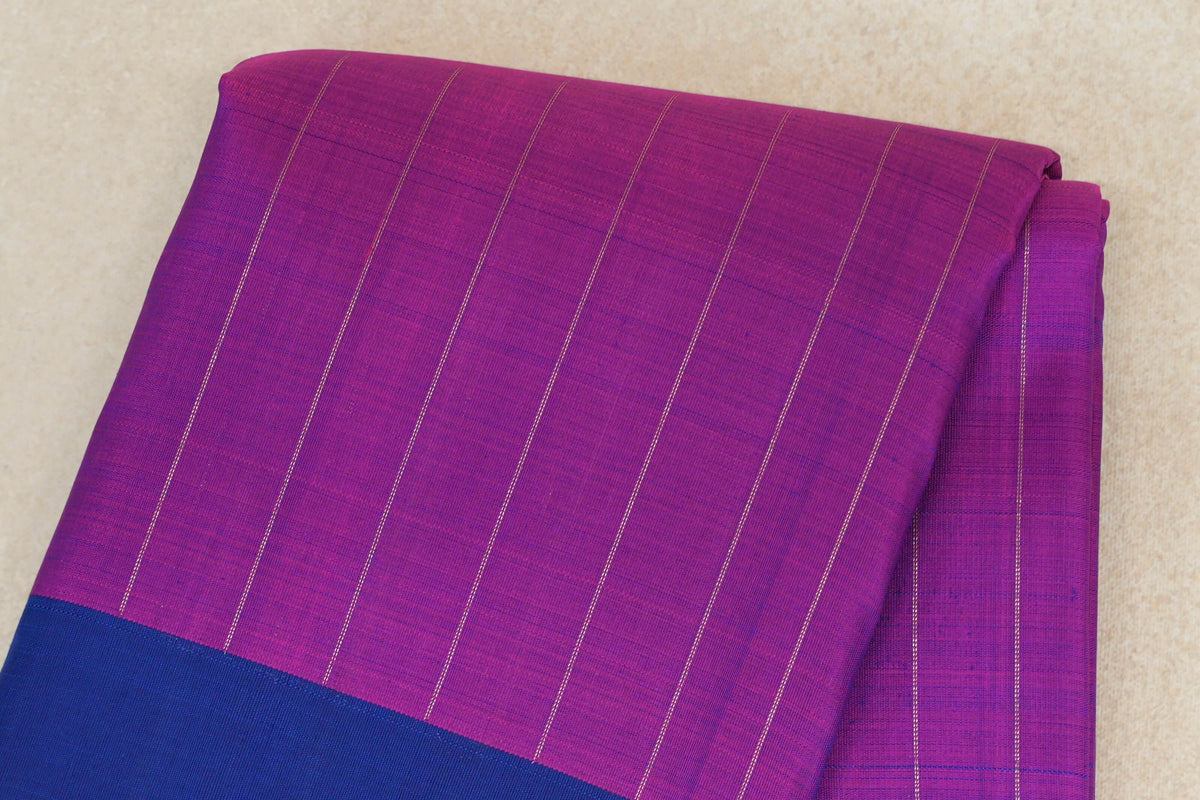Magenta with Navy Blue Borders Plant Based Kanjivaram Silk Saree body