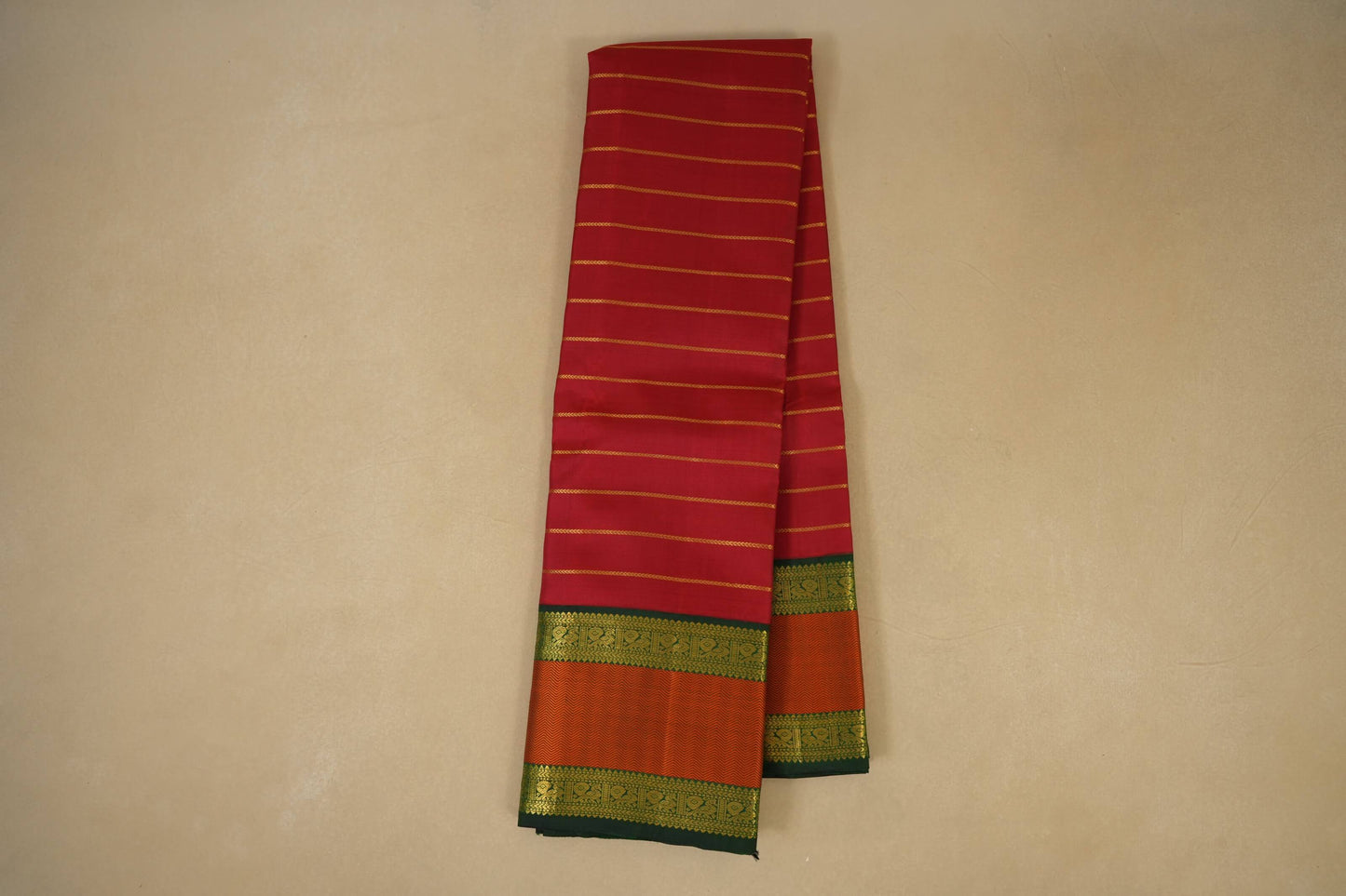 Red stripes Kanjivaram Silk Saree saree