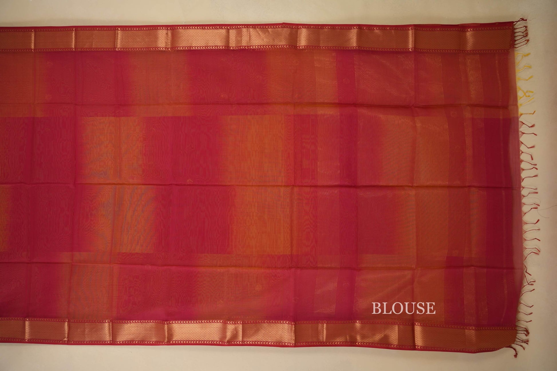 Multi Color Maheshwari Silk Cotton Saree blouse