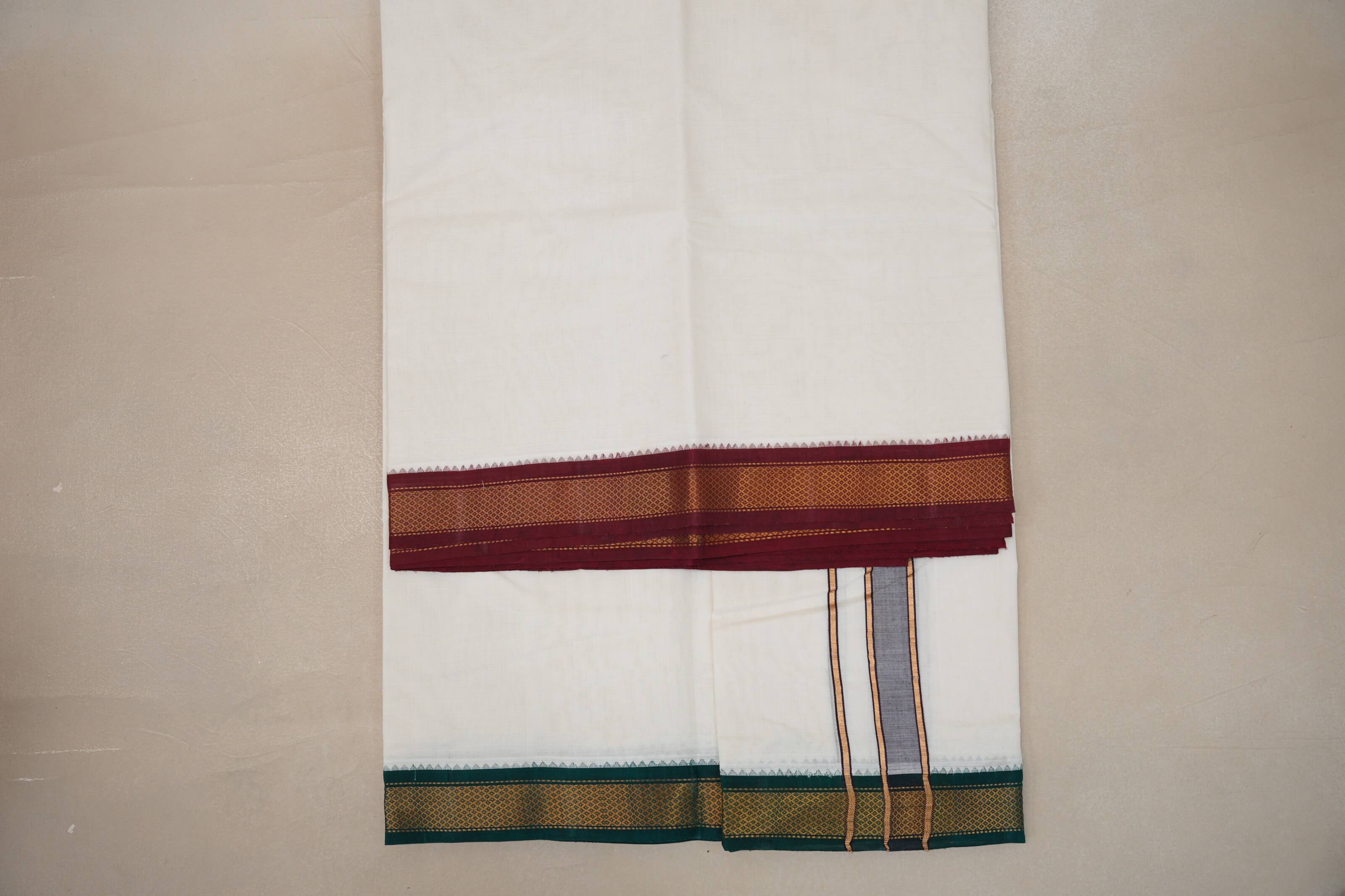 9 Mulam Cotton Muhurtham Dhoti with 5 Mulam Angavastram DH091