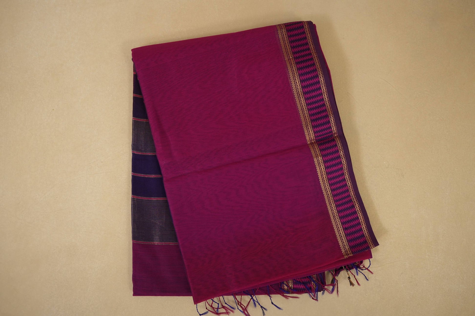 Multi color maheshwari silk cotton saree