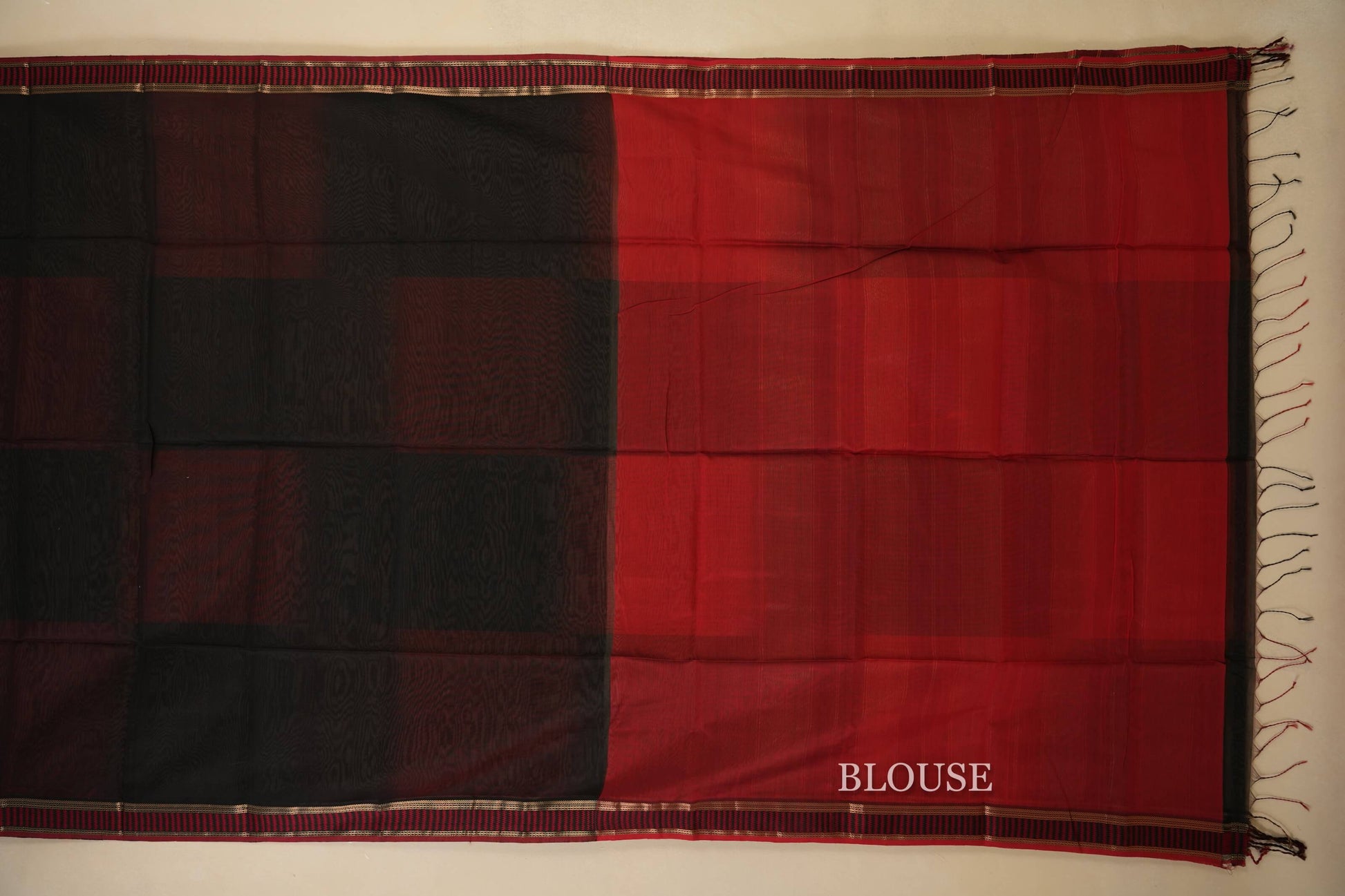 Multi Color Maheshwari Silk Cotton Saree blouse