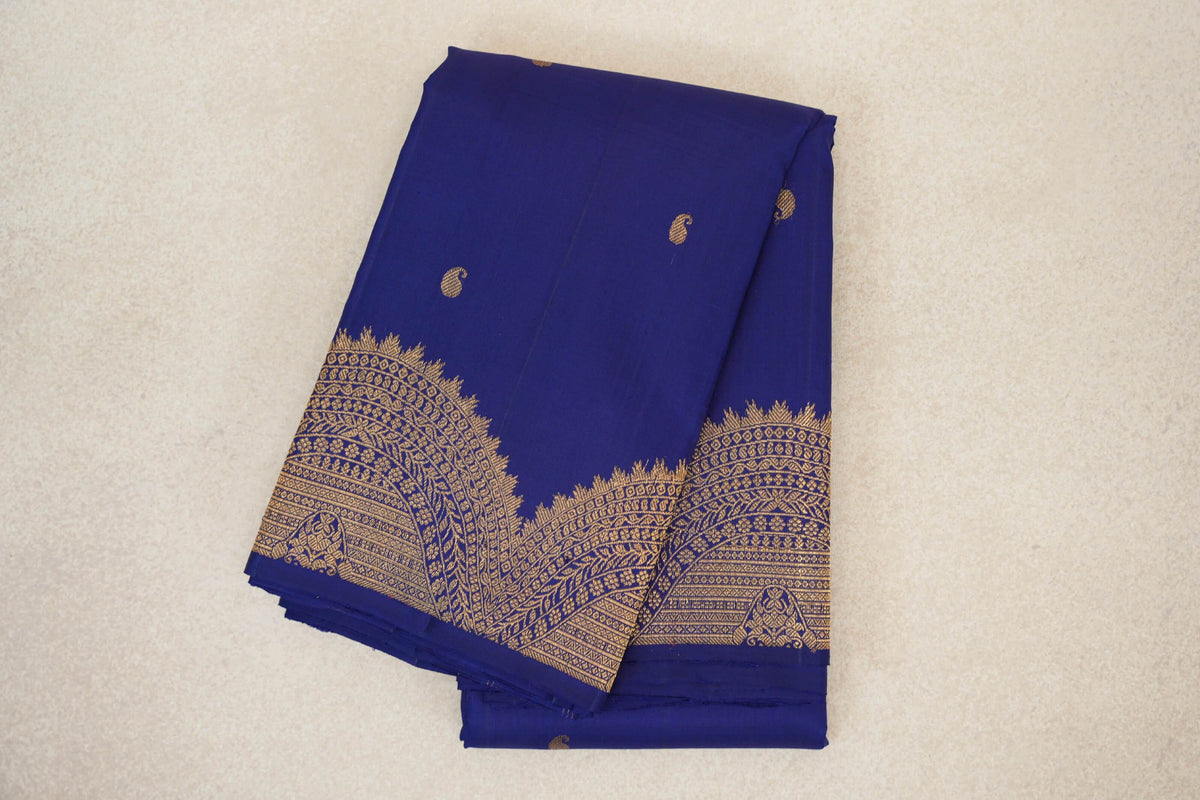 Royal Blue Vintage Kanjivaram Silk Saree SS10175