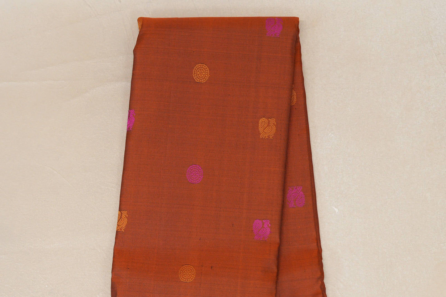 Orangish brown with Deep Plum Vintage Kanjivaram Silk Saree SS9051