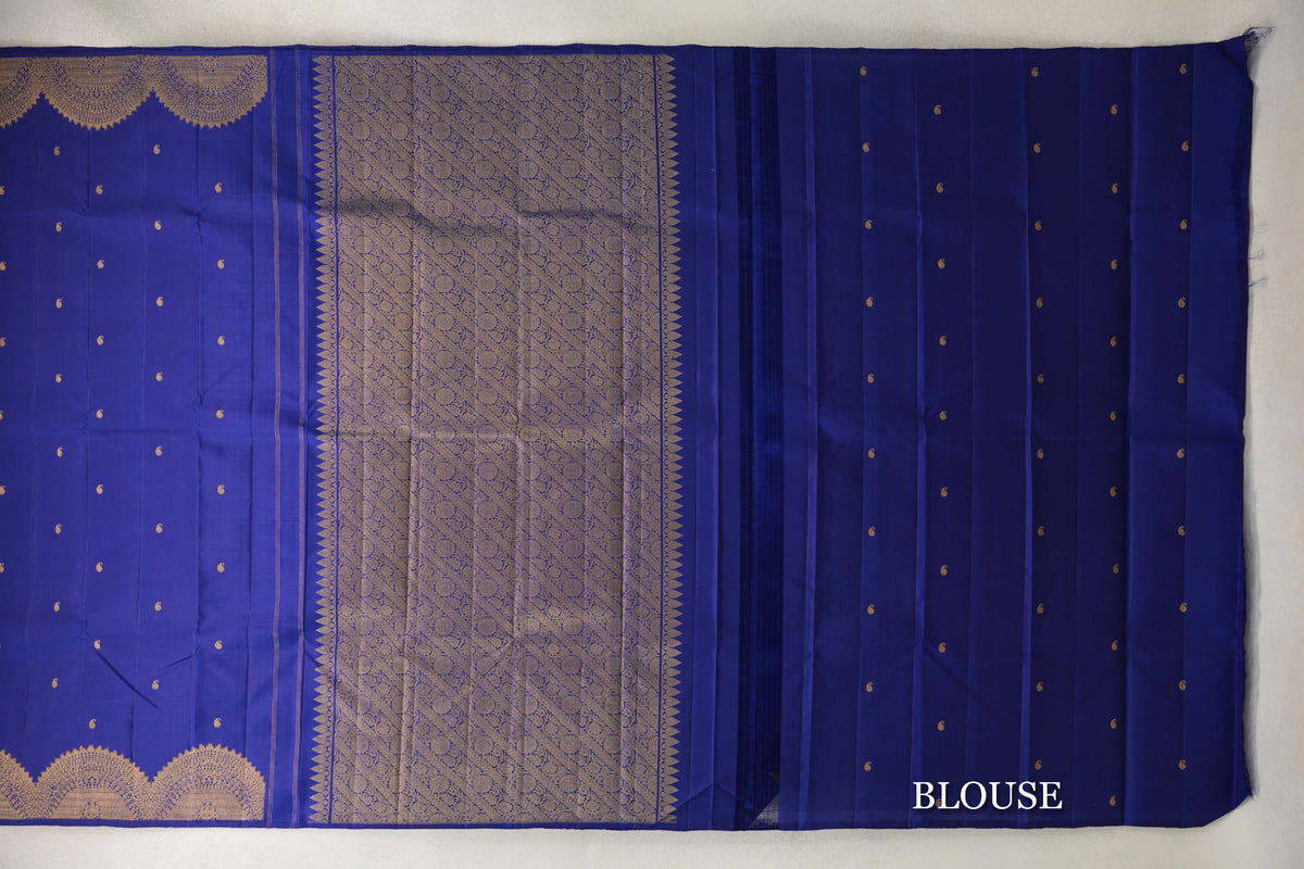 Royal Blue Vintage Kanjivaram Silk Saree SS10175