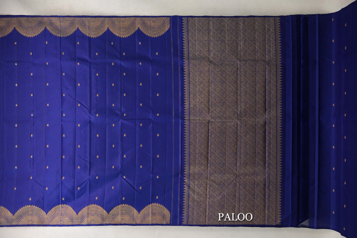 Royal Blue Vintage Kanjivaram Silk Saree SS10175
