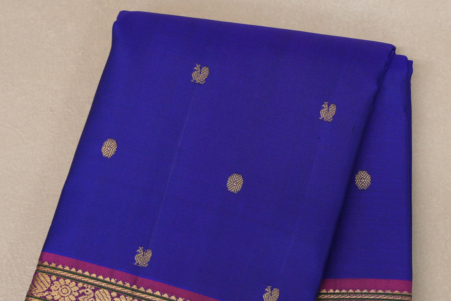 Bright Royal blue Vintage Kanjivaram Silk Saree SS9055