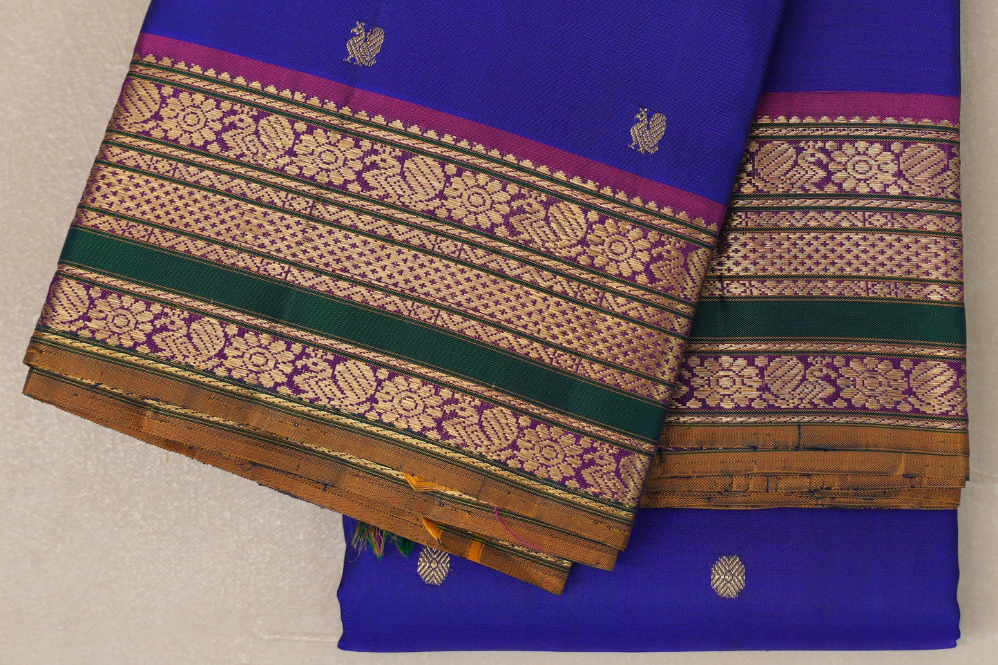 Bright Royal blue Vintage Kanjivaram Silk Saree SS9055