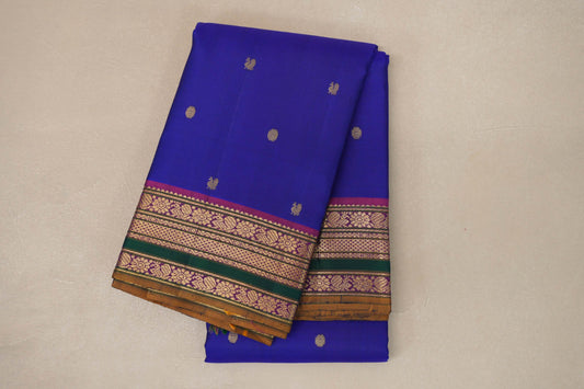 Bright Royal blue Vintage Kanjivaram Silk Saree SS9055