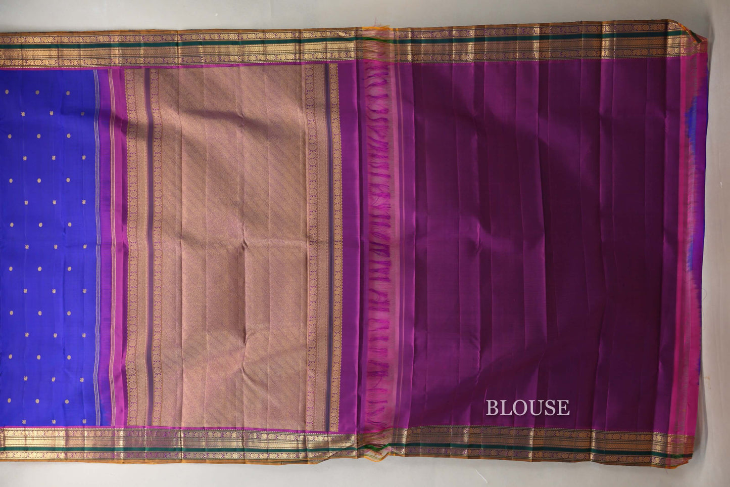 Bright Royal blue Vintage Kanjivaram Silk Saree SS9055