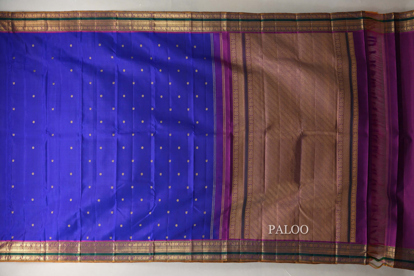 Bright Royal blue Vintage Kanjivaram Silk Saree SS9055