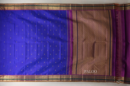 Bright Royal blue Vintage Kanjivaram Silk Saree SS9055