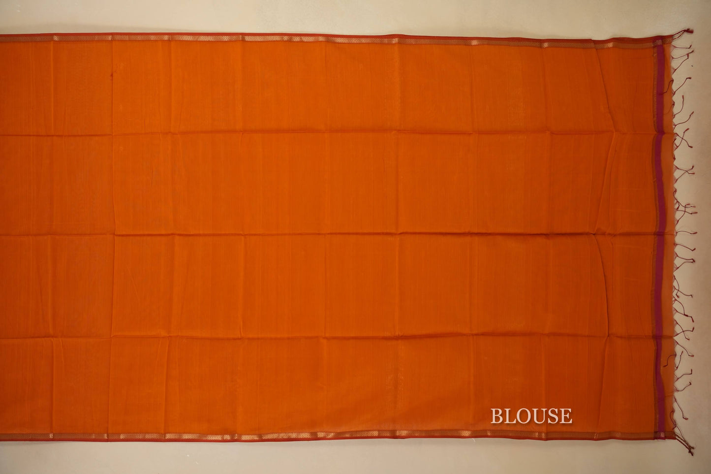 Mustard Maheshwari Silk Cotton Saree blouse