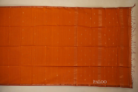 Mustard Maheshwari Silk Cotton Saree paloo