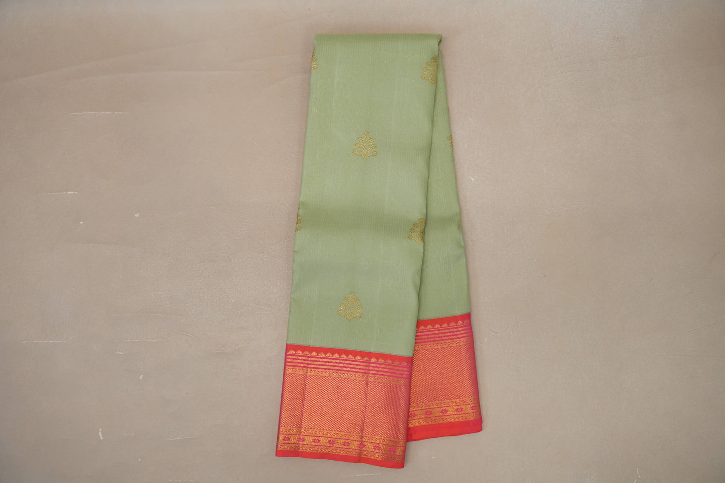 Light Pistachio Green Vintage Kanjivaram Silk Saree SS9065