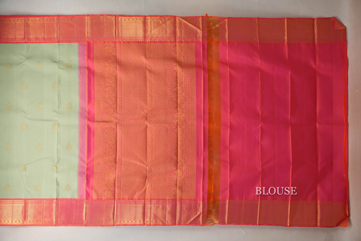 Light Pistachio Green Vintage Kanjivaram Silk Saree SS9065