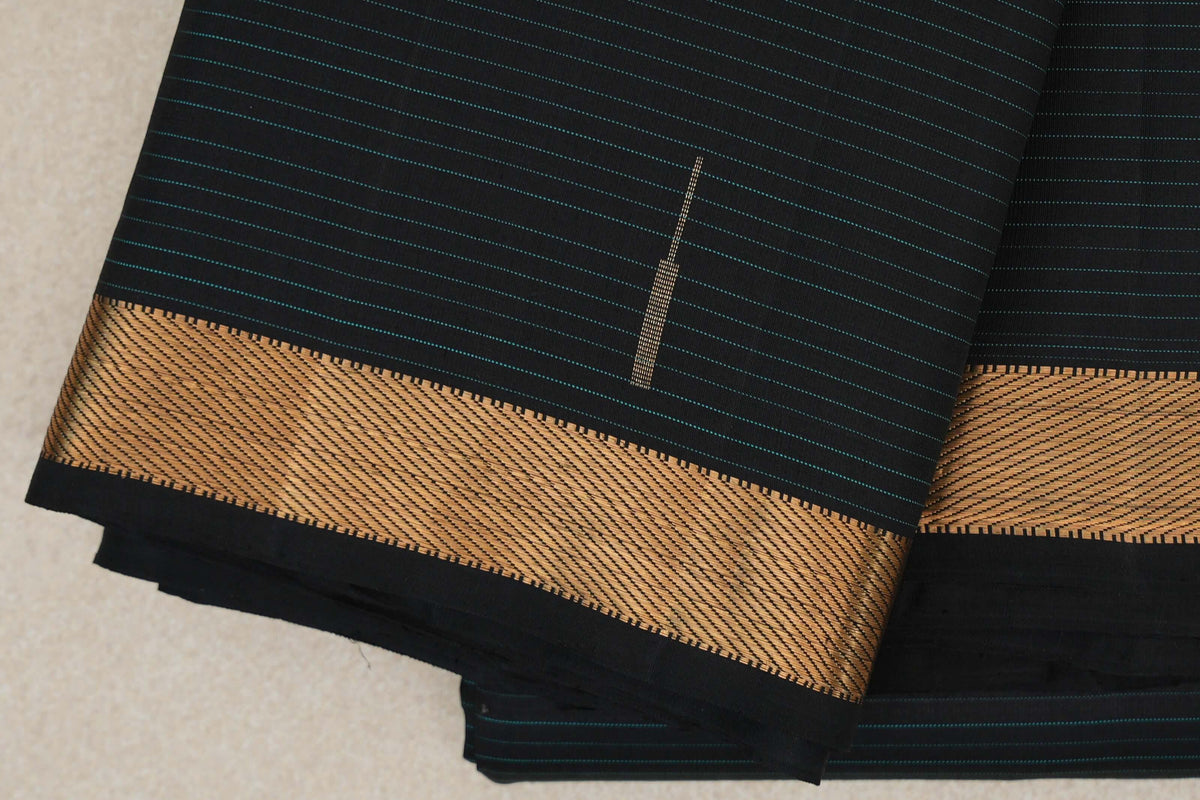 Black Vintage Kanjivaram Silk Saree SS10183