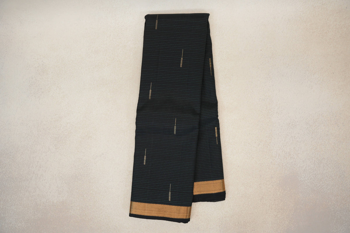 Black Vintage Kanjivaram Silk Saree SS10183