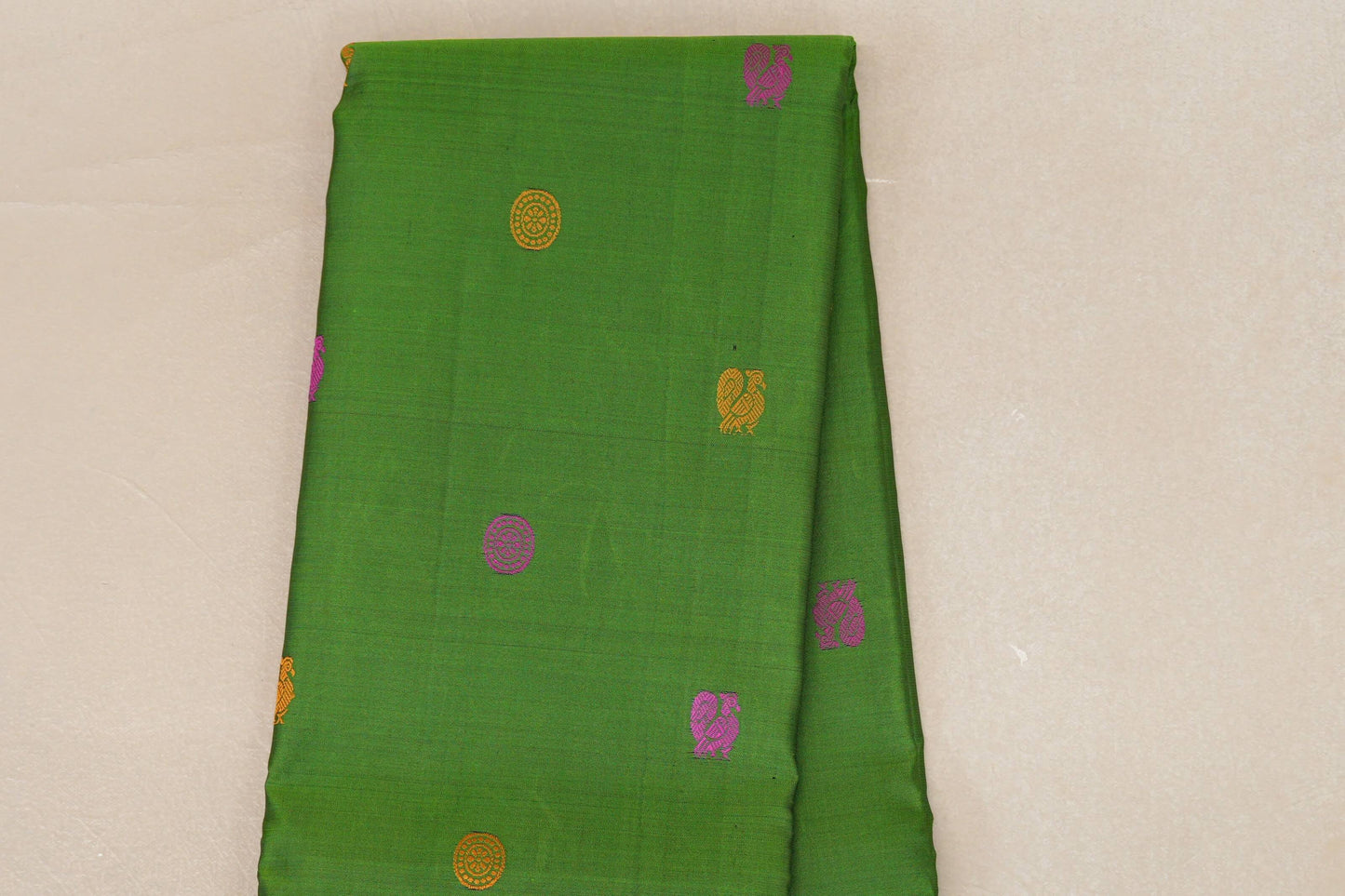 Bright leaf green with Deep Plum Vintage Kanjivaram Silk Saree SS9060