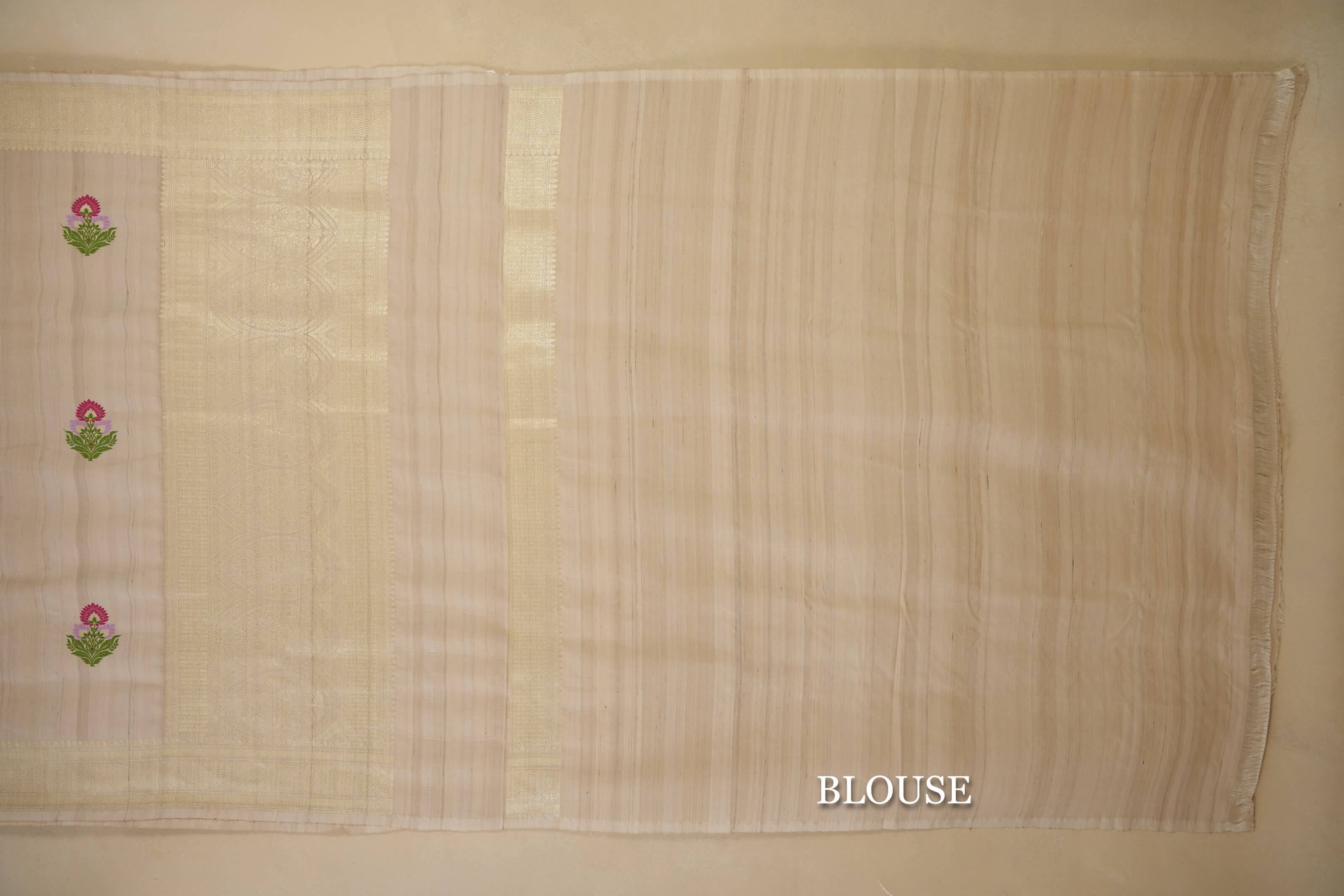 Tussar Color Banarasi Silk Saree blouse