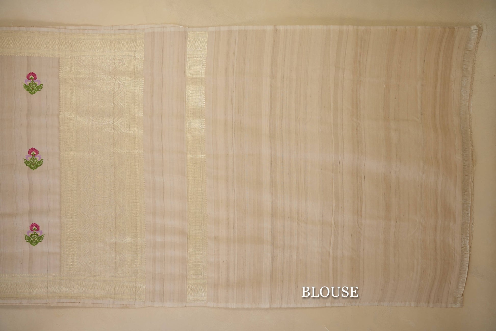 Tussar Color Banarasi Silk Saree blouse