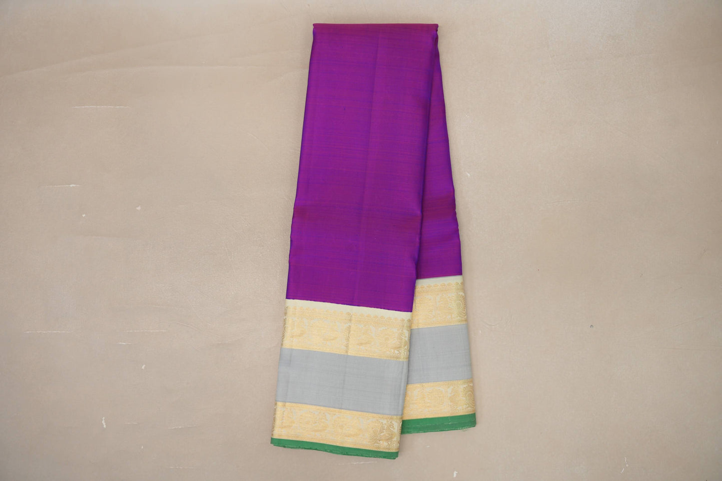Dual Tone Pink and Blue Vintage Kanjivaram Silk Saree SS9061
