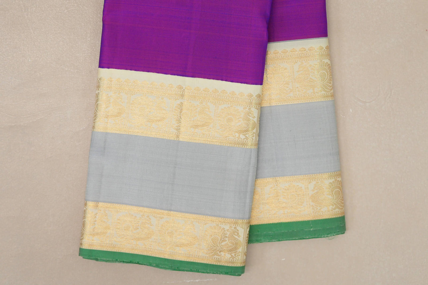 Dual Tone Pink and Blue Vintage Kanjivaram Silk Saree SS9061
