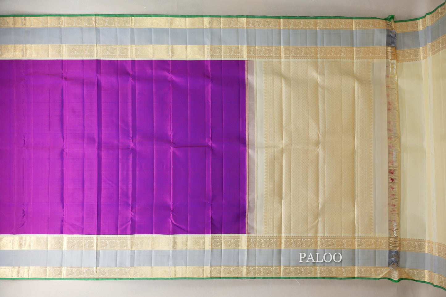 Dual Tone Pink and Blue Vintage Kanjivaram Silk Saree SS9061