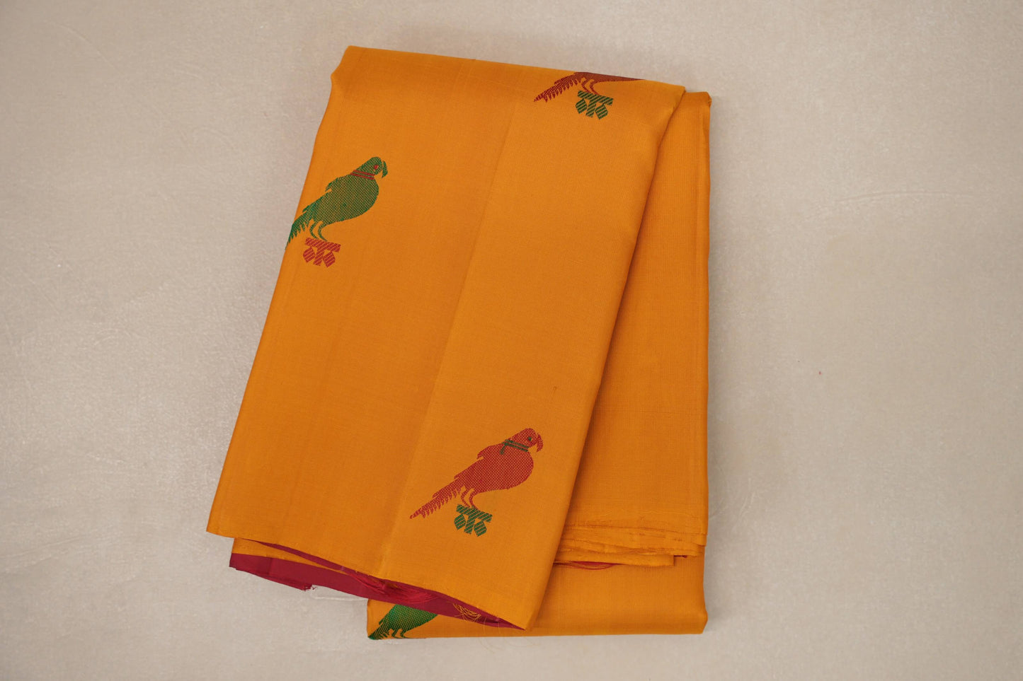 Mango Yellow Vintage Kanjivaram Silk Saree SS9063