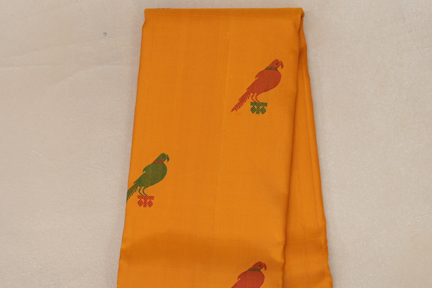 Mango Yellow Vintage Kanjivaram Silk Saree SS9063