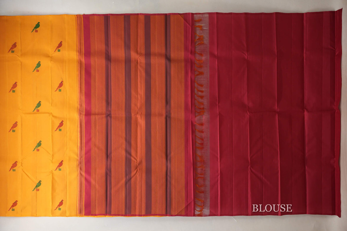 Mango Yellow Vintage Kanjivaram Silk Saree SS9063