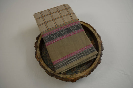 Beige kanchi cotton saree