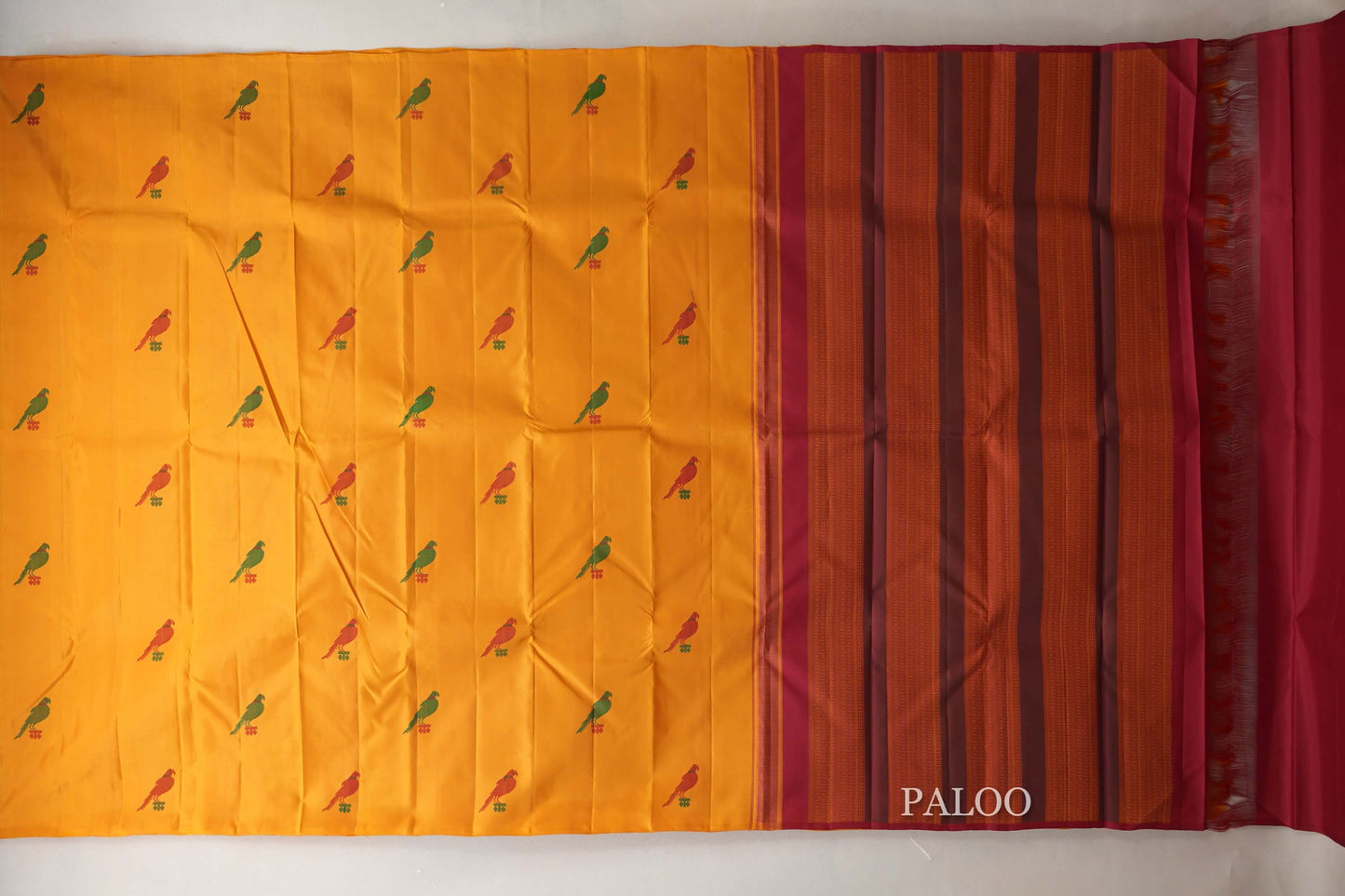 Mango Yellow Vintage Kanjivaram Silk Saree SS9063