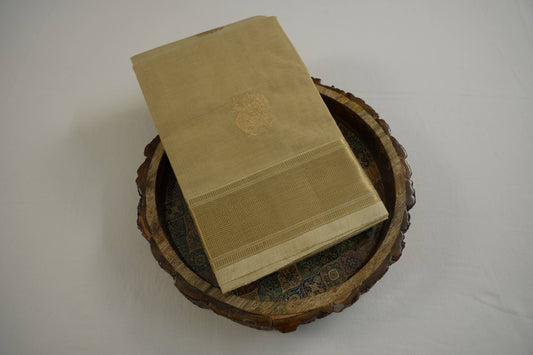 Beige kanchi cotton saree