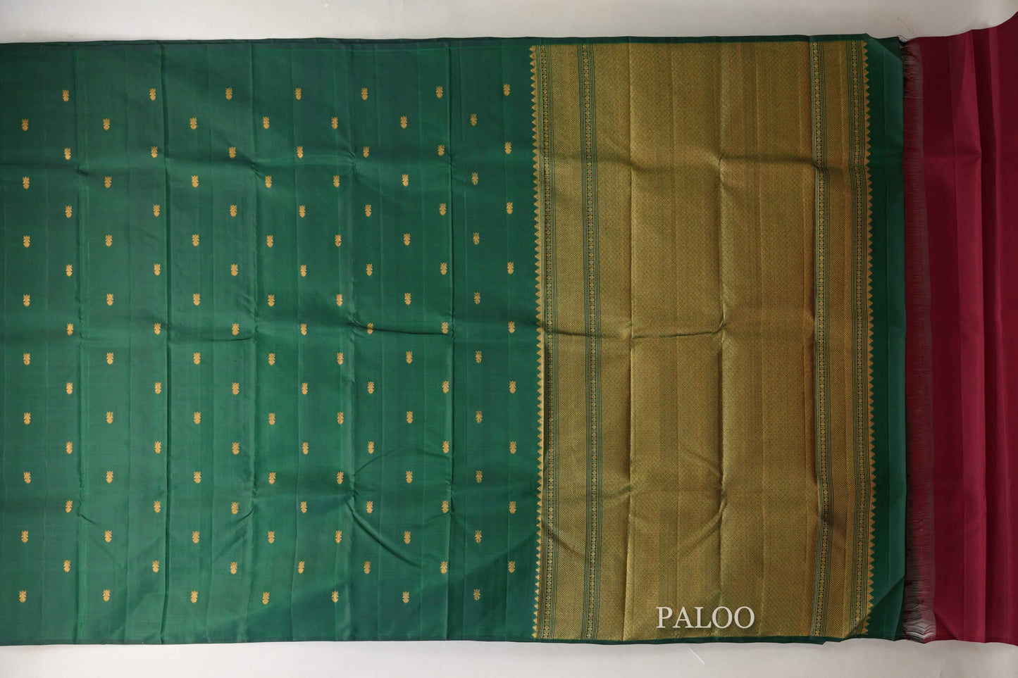 Bottle Green Vintage Kanjivaram Silk Saree SS9064