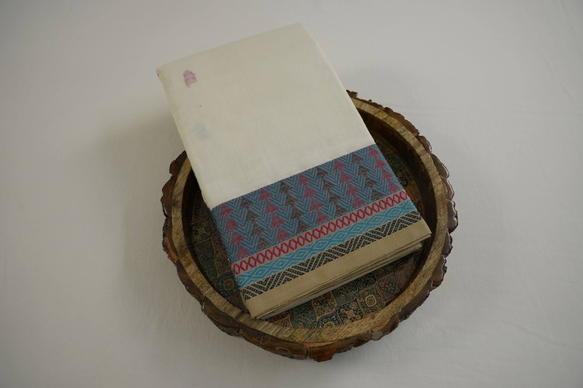 Off-white kanchi cotton saree