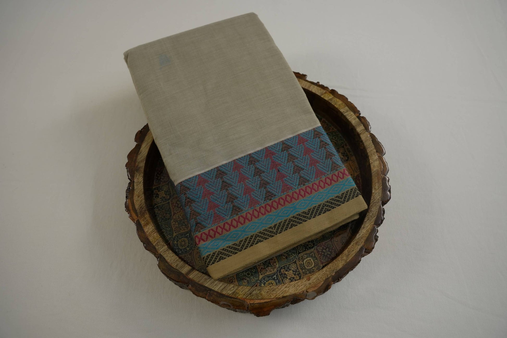 Light beige kanchi cotton saree