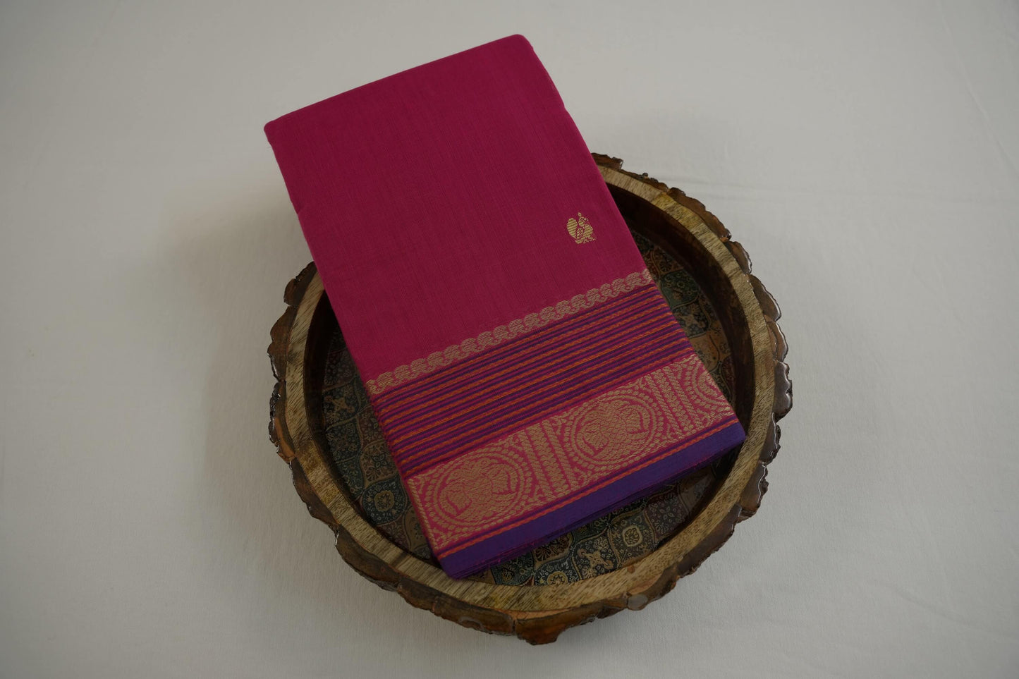 Pink kanchi cotton saree