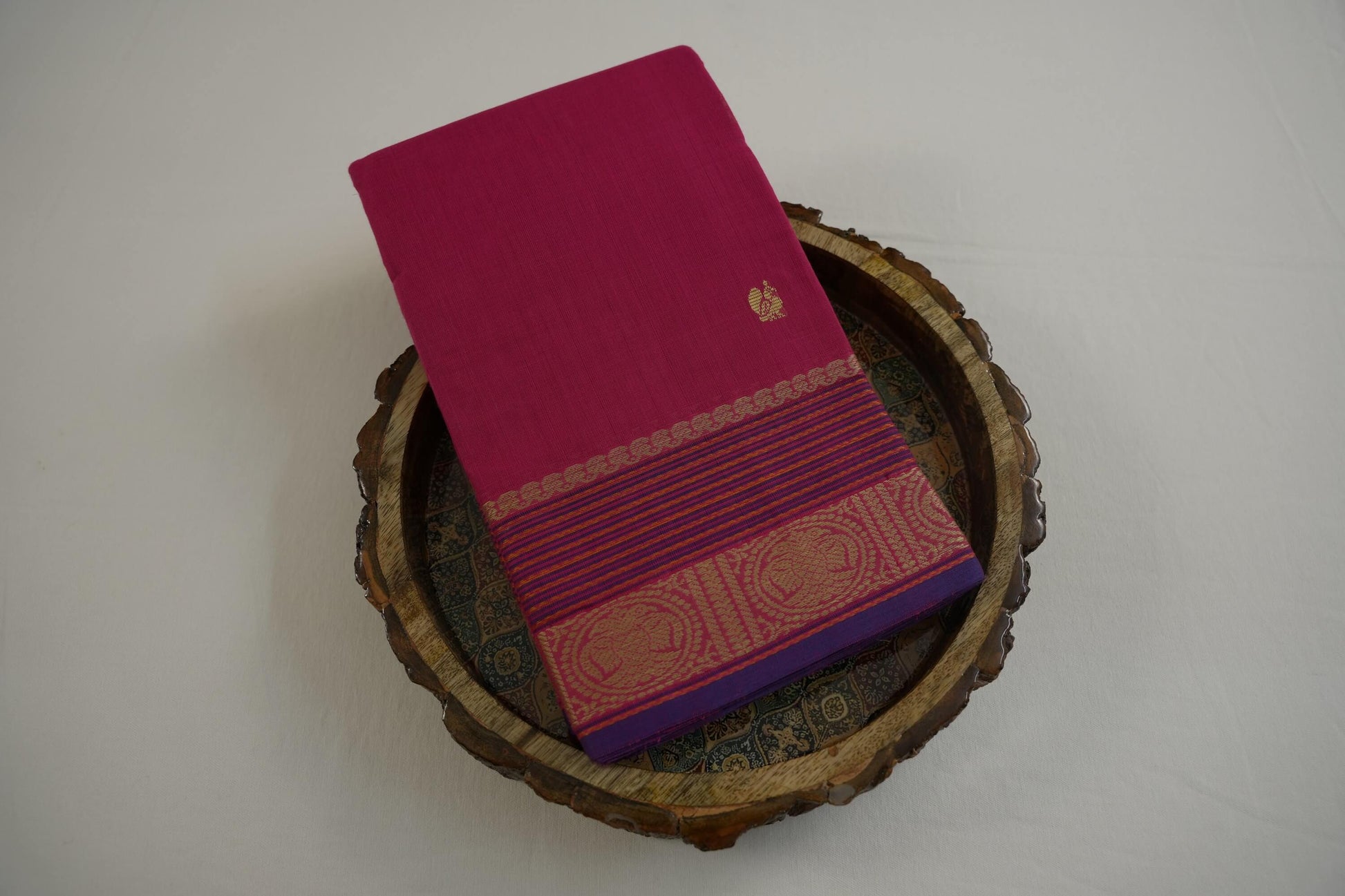 Pink kanchi cotton saree