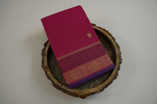 Pink kanchi cotton saree