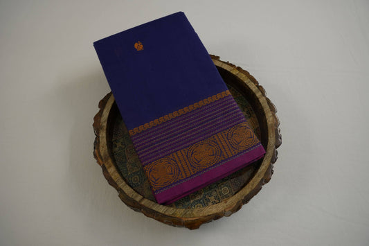 Navy blue kanchi cotton saree