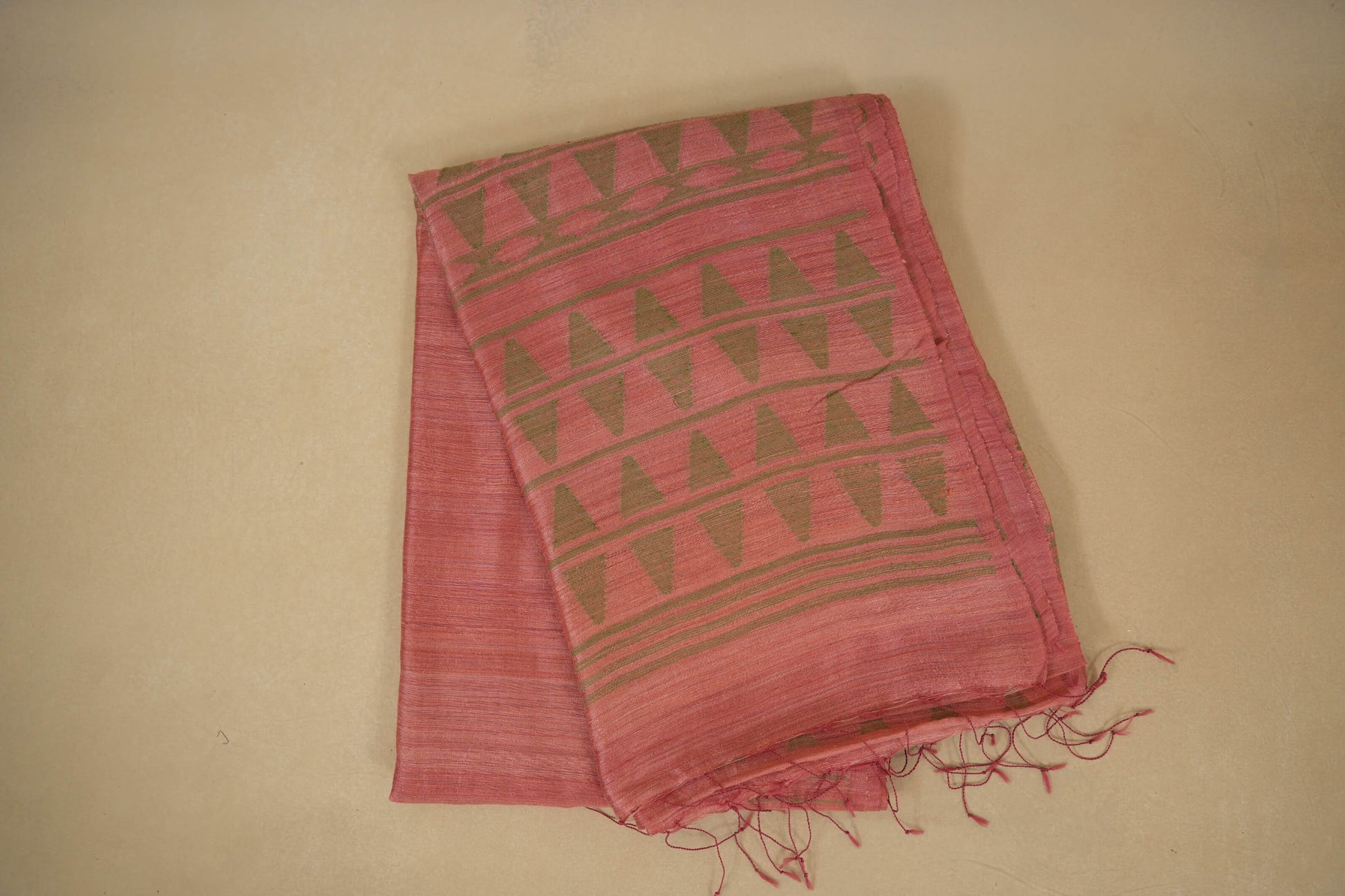 Onion pink tussar silk saree