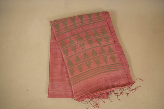 Onion pink tussar silk saree