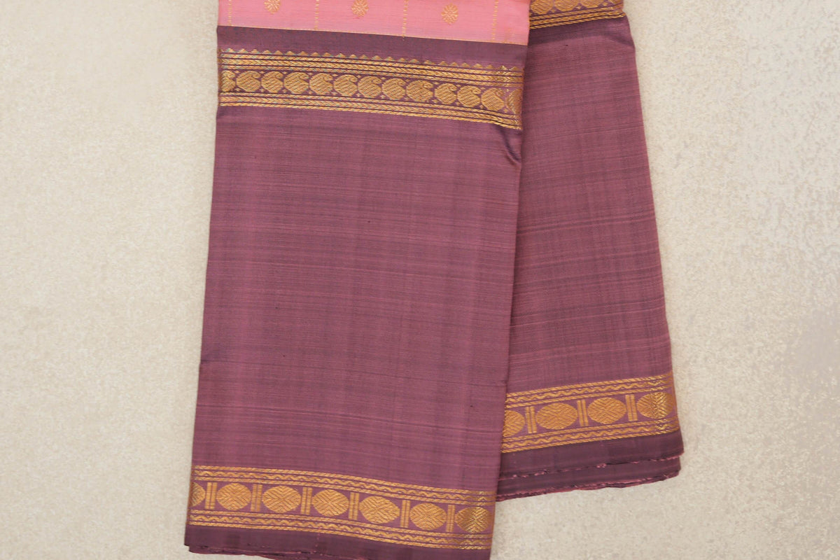 Blush Pink Vintage Kanjivaram Silk Saree border