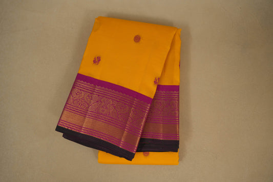 Yellow vintage kanjivaram silk saree