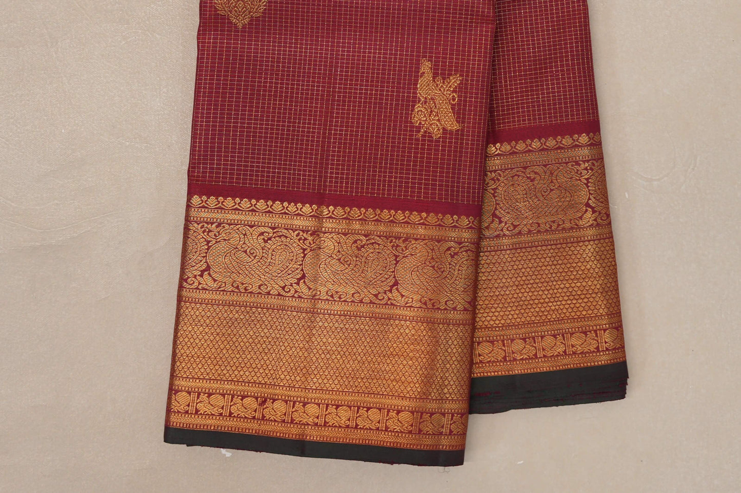 Deep Maroon Vintage Kanjivaram Silk Saree SS9068