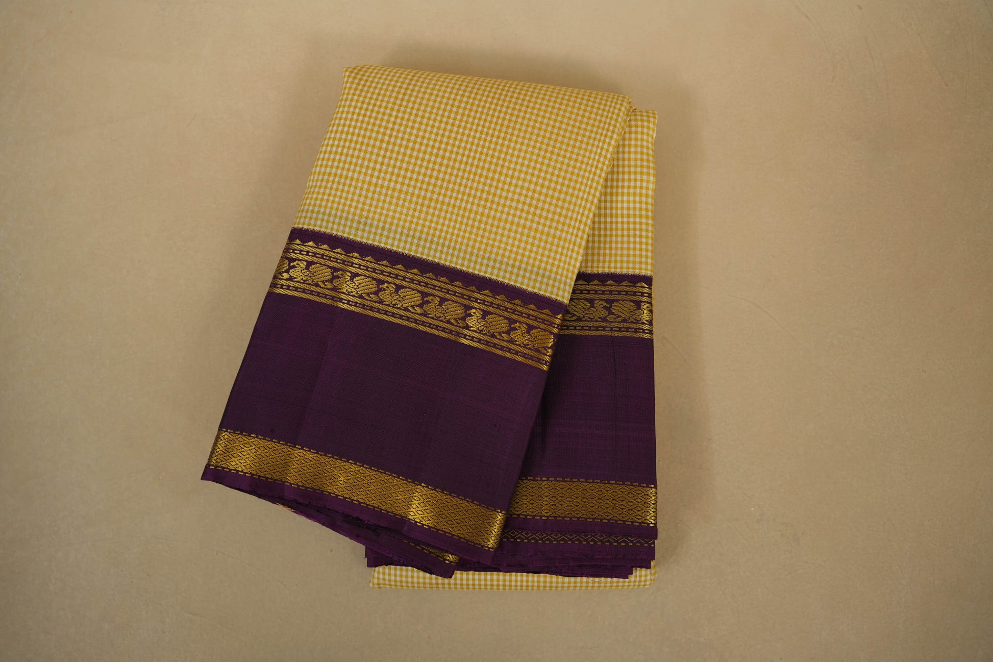 Ivory vintage kanjivaram silk saree