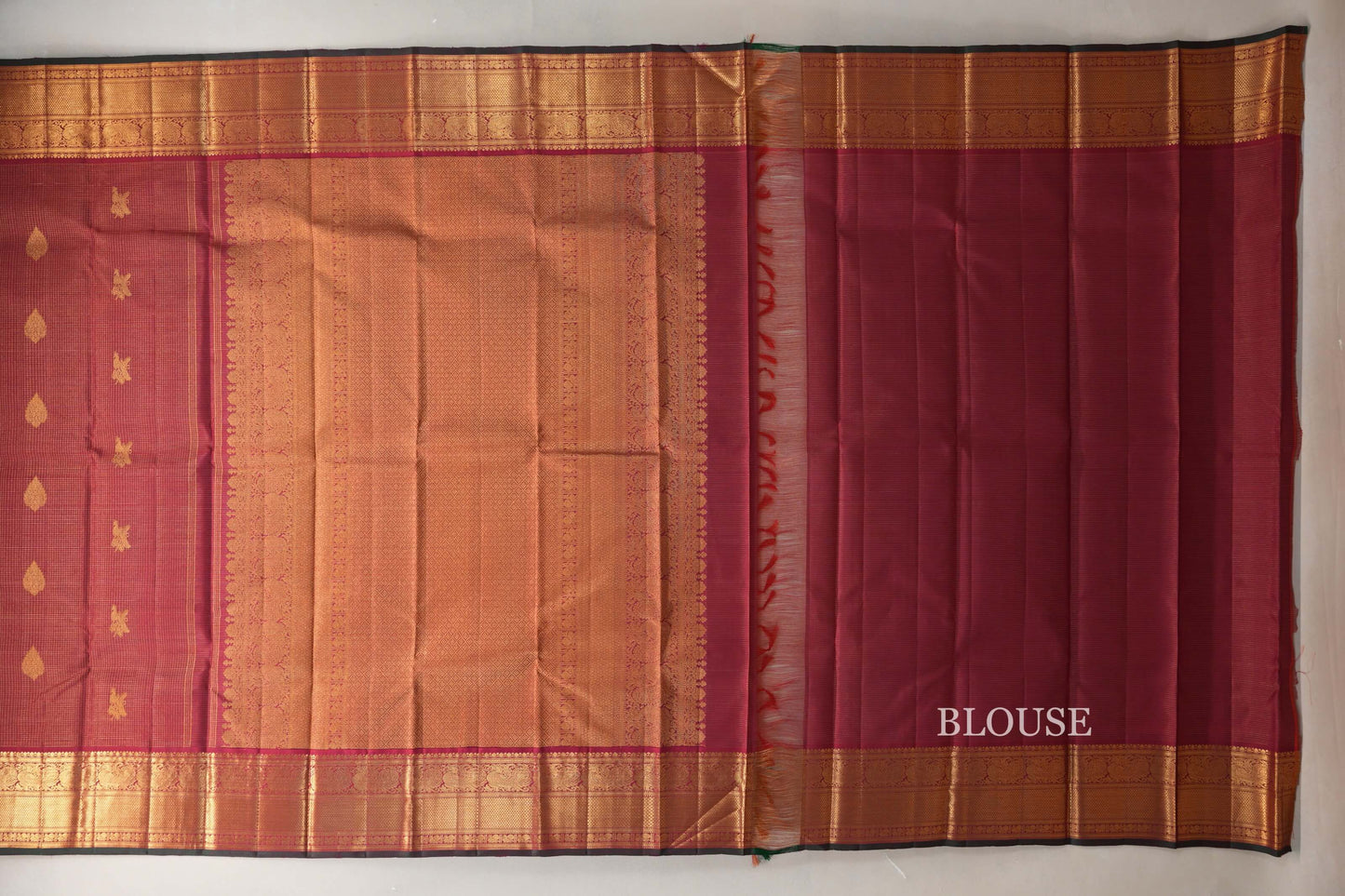 Deep Maroon Vintage Kanjivaram Silk Saree SS9068
