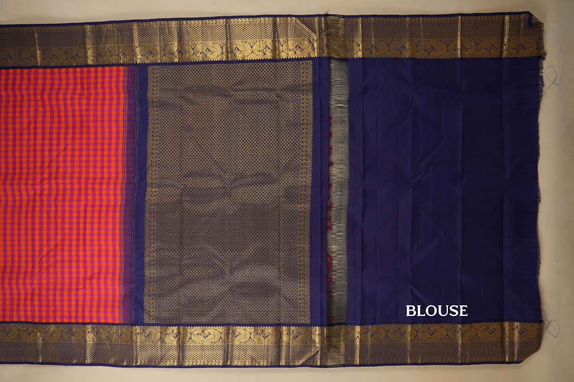 vintage kanjivaram silk saree blouse